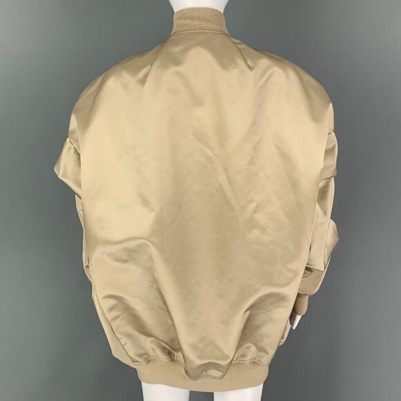 RICK OWENS Size 4 Shiny Sage Natural Jumbo Peter Flight Jacket - Picture 3 of 5